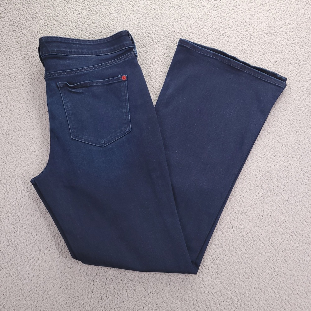 SPANX Jeans Size 32 5-Pocket Flare Leg High Rise Dark Wash Stretch Denim